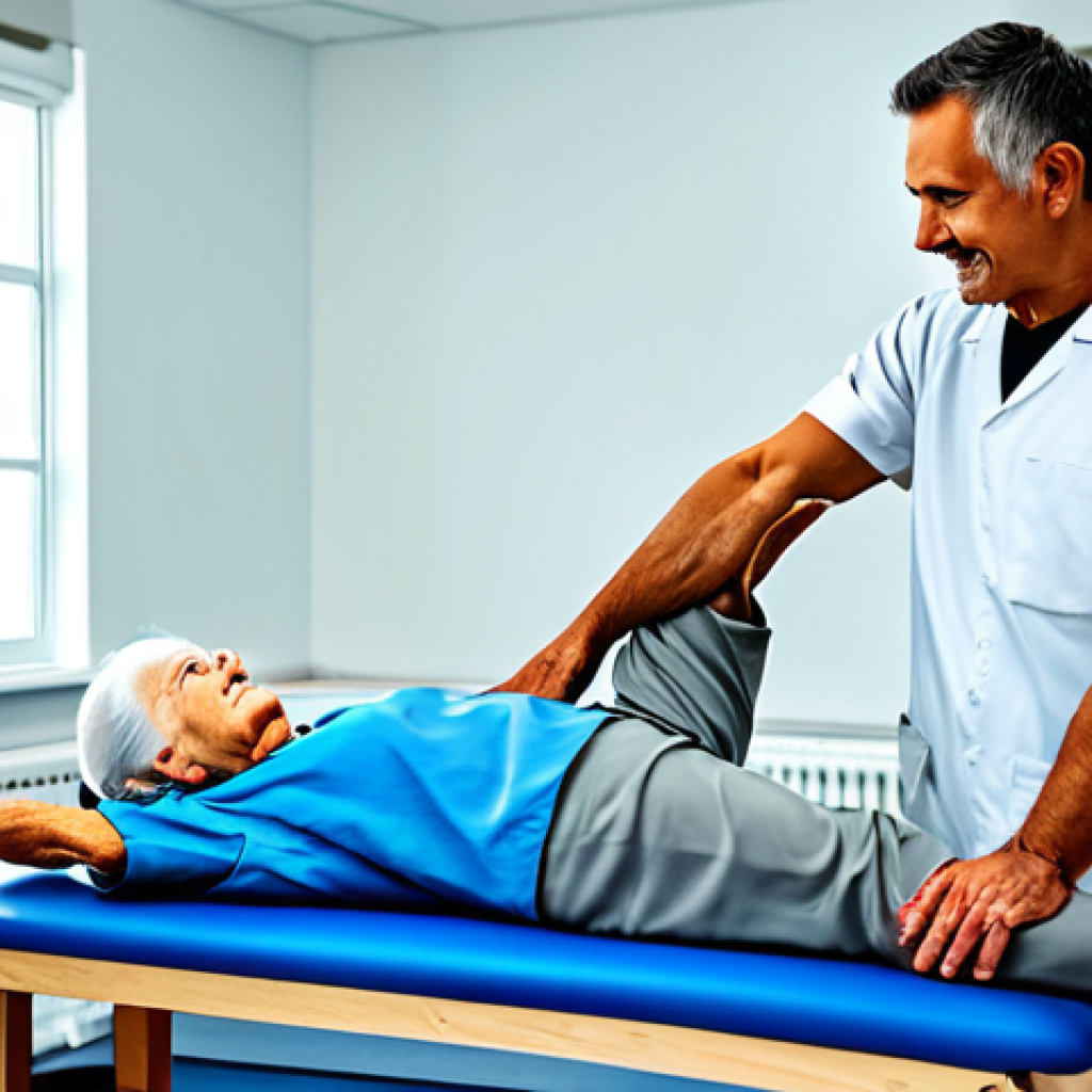 물리치료사 직무에서의 창의적 접근 - **
"A skilled physical therapist, fully clothed in professional attire, assisting a senior patient ...