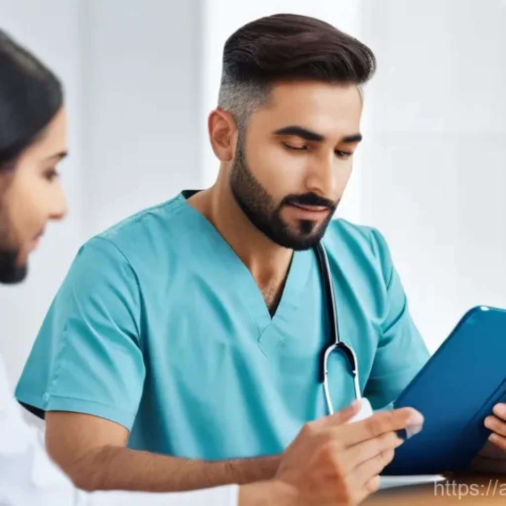 물리치료사가 꼭 알아야 할 법률 - **Informed Consent and Trust in a Modern Clinic:**
A medium shot of a male physical therapist, o...