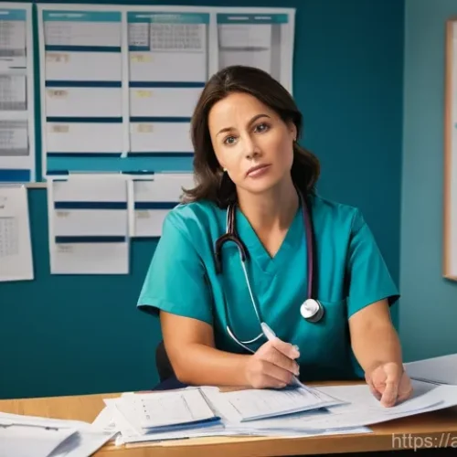 Home 27 물리치료사의 근무 스케줄 관리 - **Prompt 1: The Overwhelmed Physical Therapist's Office**
"A candid, realistic photograph of a f...