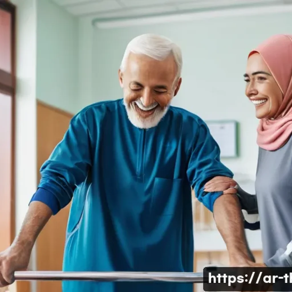 물리치료사의 연봉 만족도 - **Prompt:** "A young woman, early 20s, wearing a hijab and modest athletic wear (long-sleeved top, l...